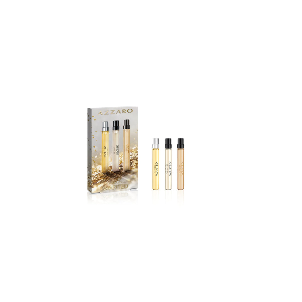 Azzaro discovery set front packaging showing three 10ml bottles and gifting appeal