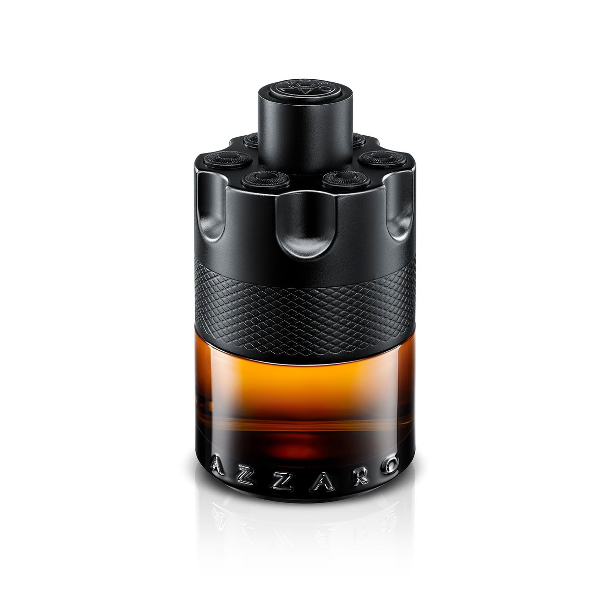 Azzaro front bottle shot showing bold barrel design and instant appeal