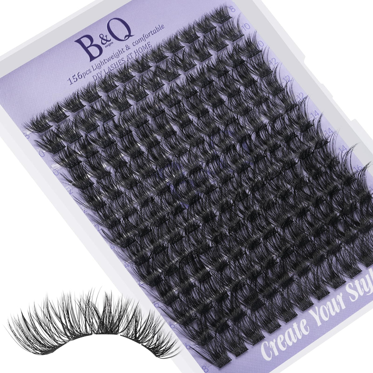 B&Qaugen front packaging showing 156 wispy cluster value set and mixed lengths
