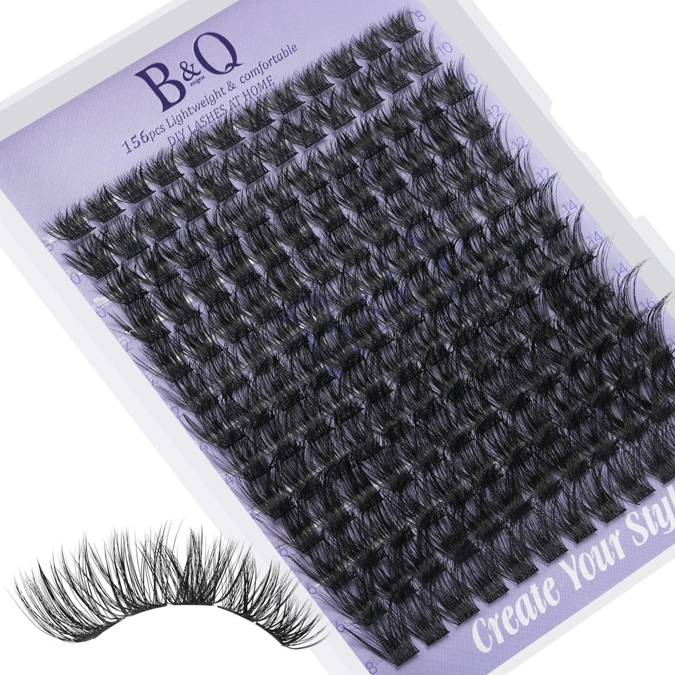 B&Qaugen front packaging showing 156 wispy cluster value set and mixed lengths