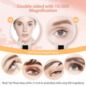 B Beauty Planet close-up of 30X magnifying lens showing fine-detail clarity