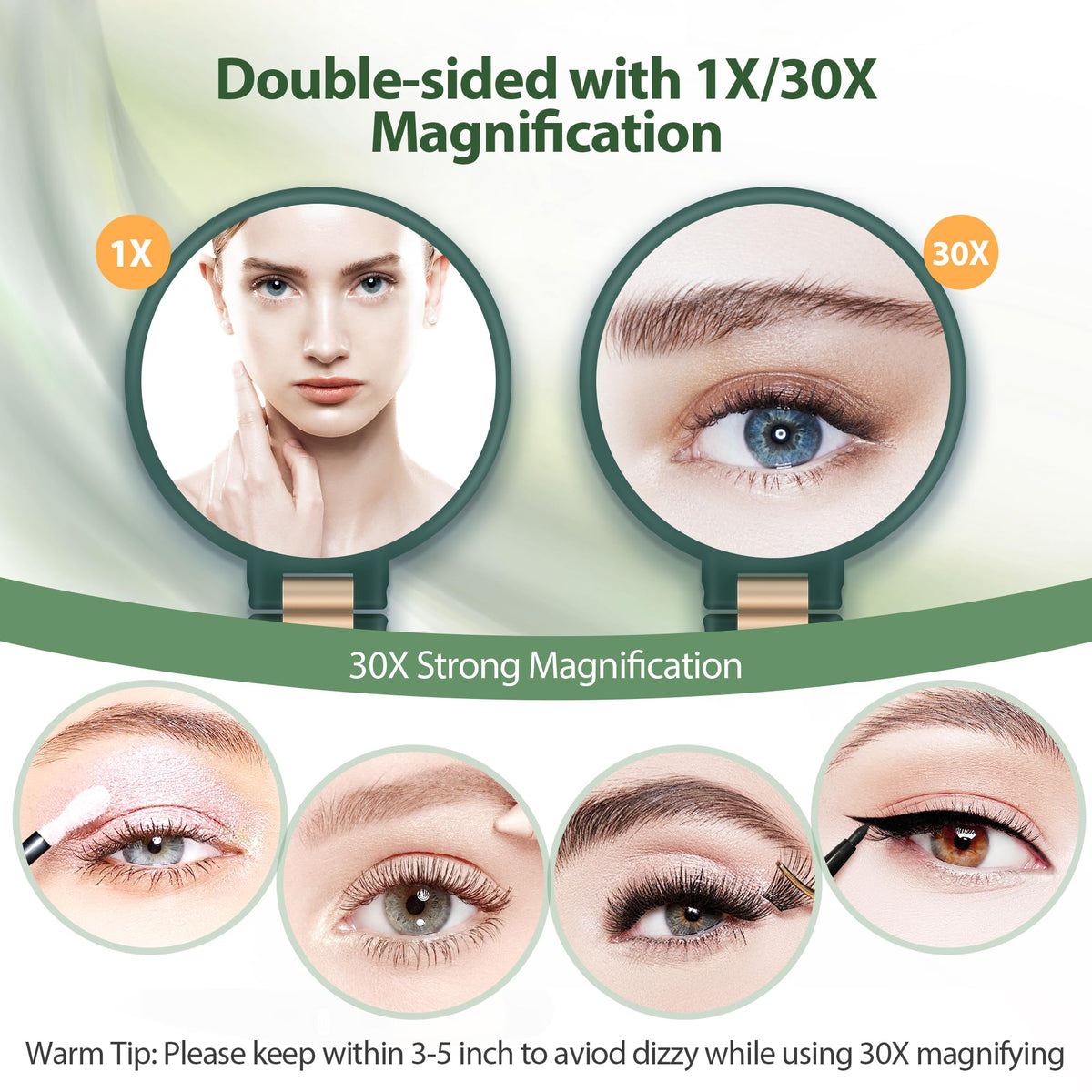 B Beauty Planet close-up of 30X magnifying lens showing precise detail for grooming