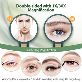 B Beauty Planet close-up of 30X magnifying lens showing precise detail for grooming