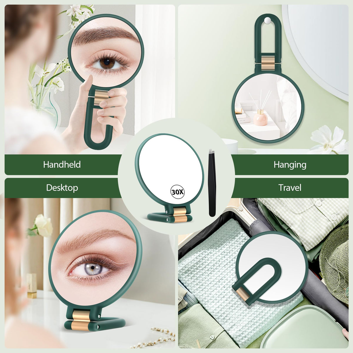 B Beauty Planet folded compact travel size slipping into a handbag for portability