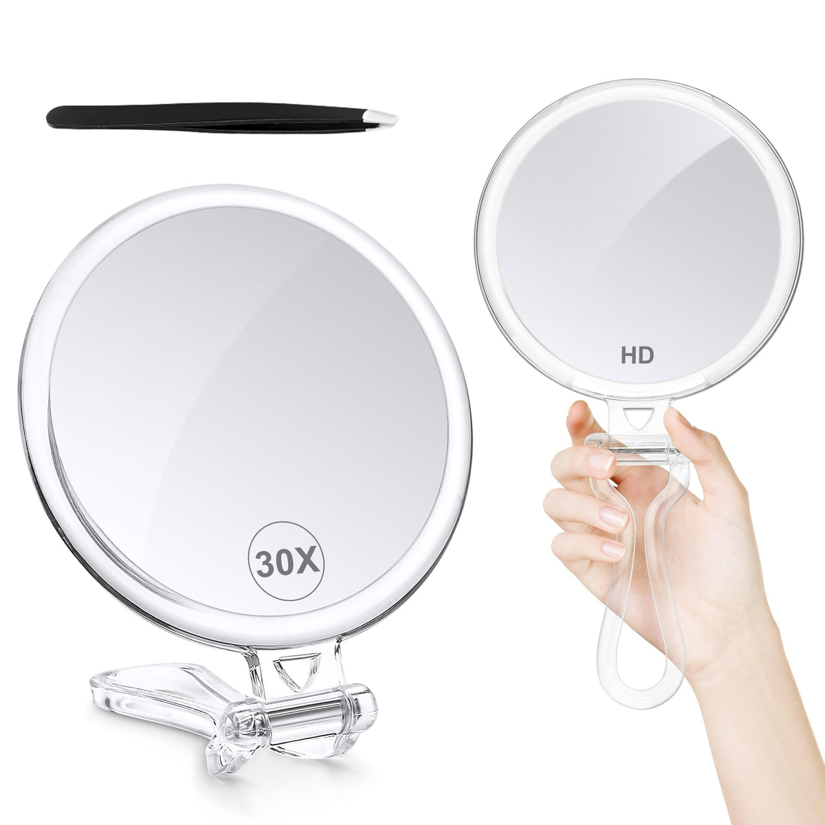 B Beauty Planet front view showing double-sided mirror and compact design benefit