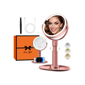 B Beauty Planet front view showing rose gold finish and dual sides for elegant vanity