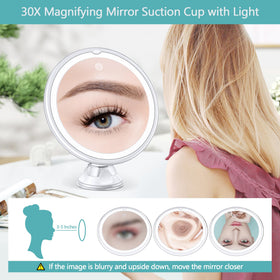 B Beauty Planet mirror in bathroom lifestyle setup enabling detailed makeup