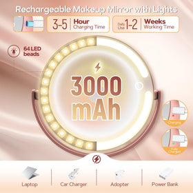 B Beauty Planet LED lights illuminating in natural, warm, and cool modes