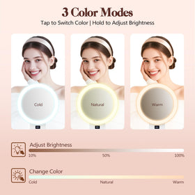B Beauty Planet LED ring and smart display close-up offering bright, true-color lighting