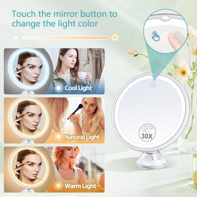 B Beauty Planet LED ring lights demonstrating three color modes and clarity