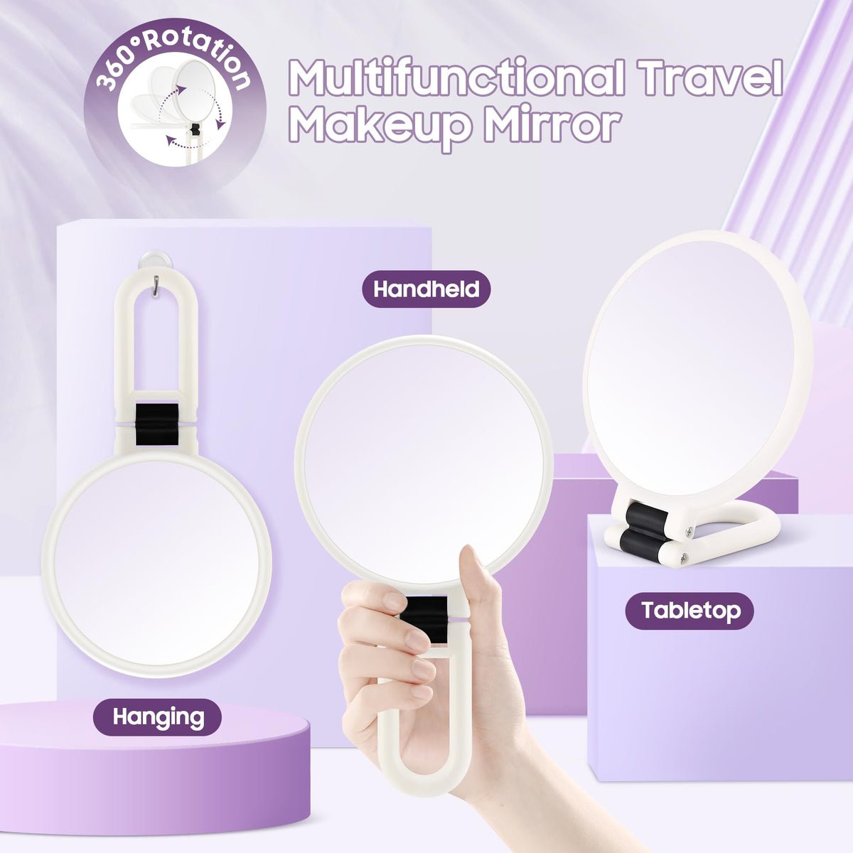 B Beauty Planet rotating handle angled showing 360-degree adjustment for hands-free use