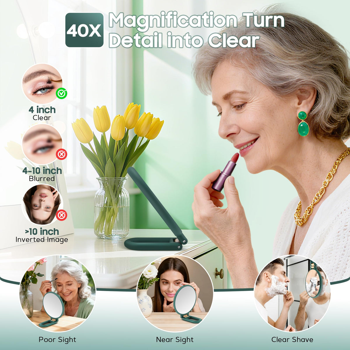 B Beauty Planet rotating handle demonstrating 360-degree angle adjustment benefit