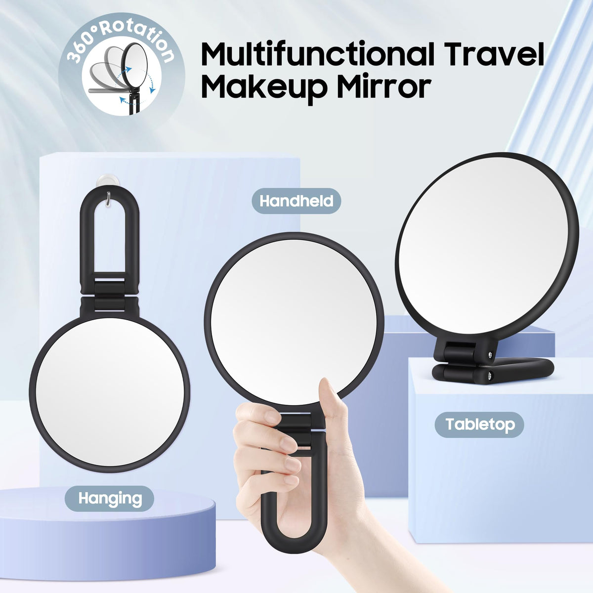 B Beauty Planet beside coin for scale illustrating portable lightweight benefit