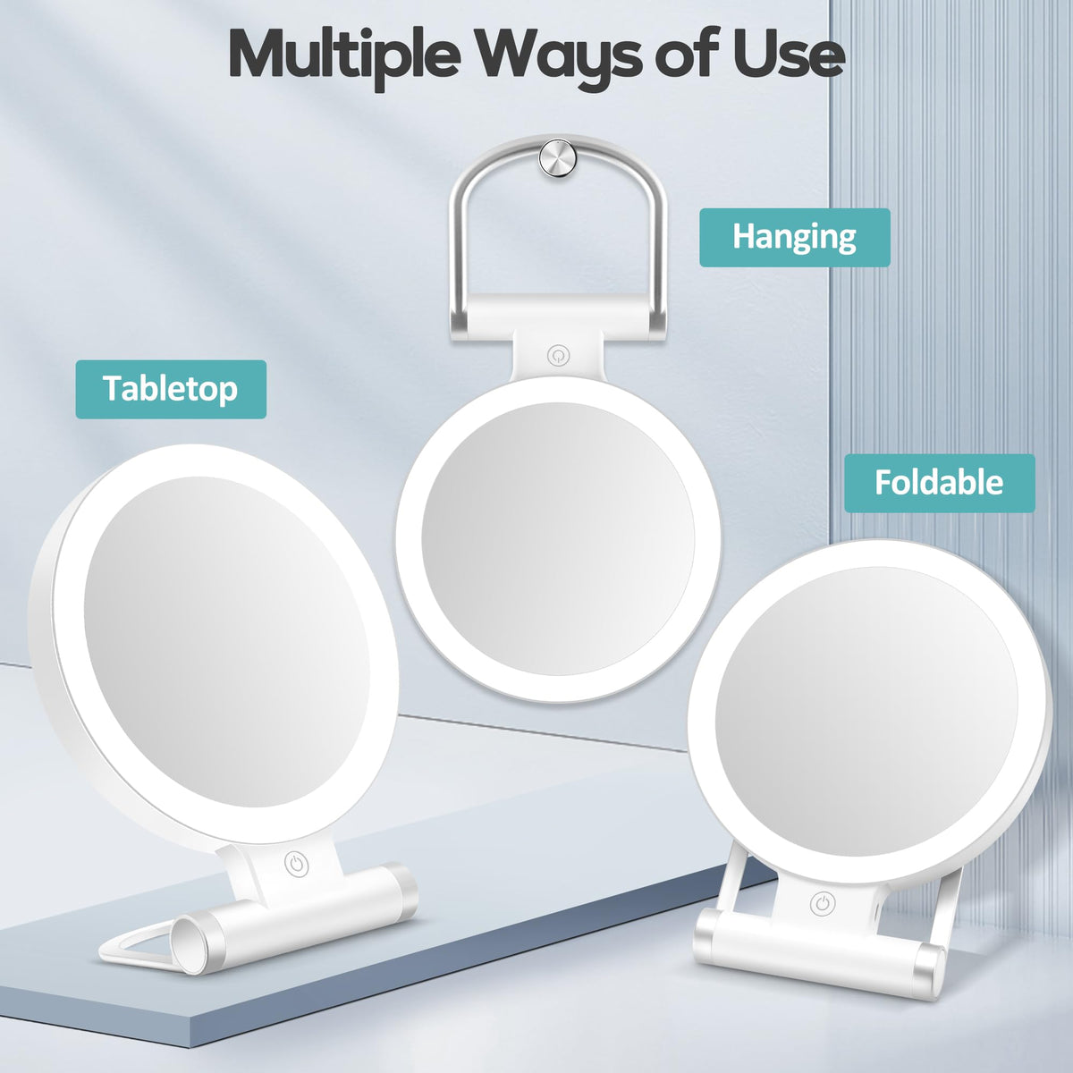 B Beauty Planet next to a smartphone to show compact scale and travel-ready size
