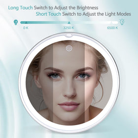B Beauty Planet suction-mounted mirror on glass showing secure attachment
