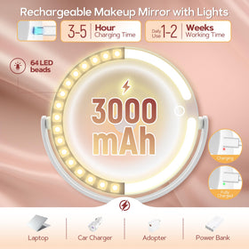 B Beauty Planet tilted mirror demonstrating 360-degree rotation and angle control