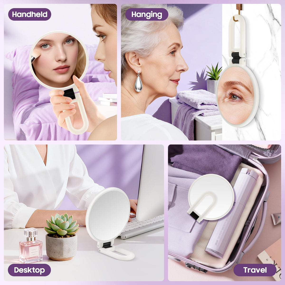 B Beauty Planet stainless steel slant tweezers next to mirror for accurate grooming