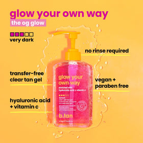 B.TAN close-up of clear formula emphasizing transfer-resistant finish