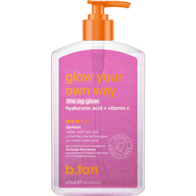 B.TAN front bottle view showing clear self-tan gel and quick bronze benefit