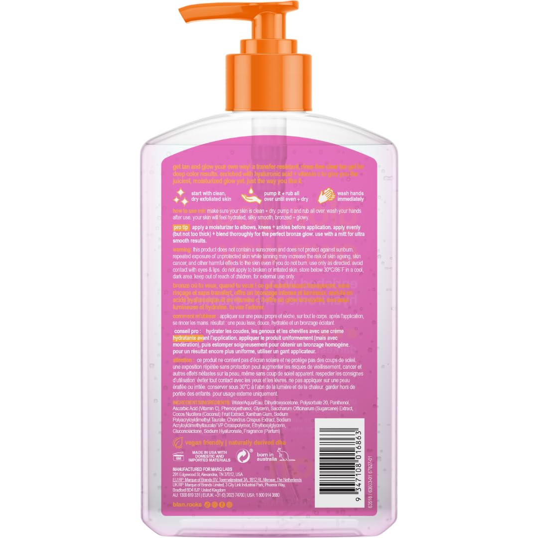 B.TAN pump dispensing clear gel texture for even, non-sticky application