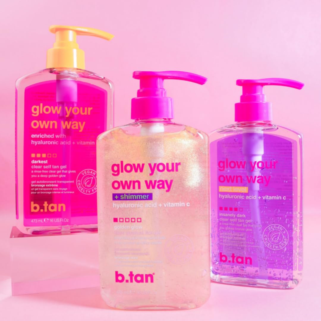b.tan bottle on bathroom counter staged for daily skincare routine