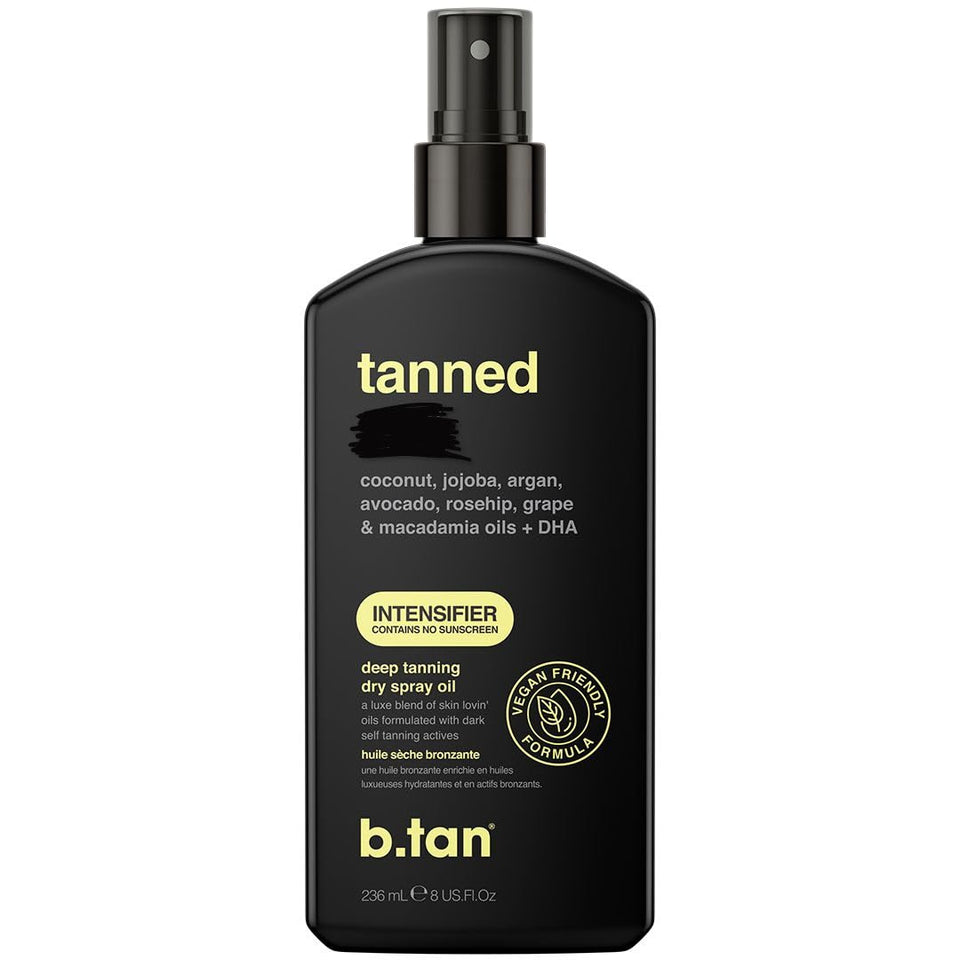 B.TAN front packaging dry spray showing product and volume benefit