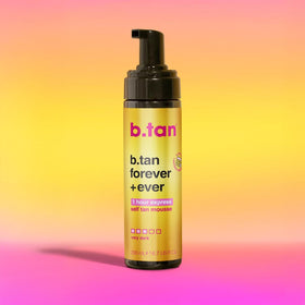 b.tan label with vegan and cruelty-free icons showing clean formulation benefit