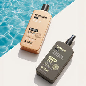 B.TAN bottle held in hand size comparison for travel-friendly convenience benefit