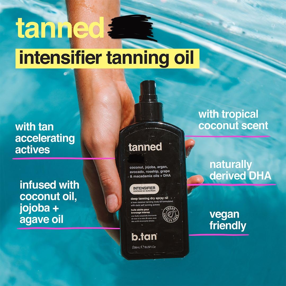 B.TAN tinted oil texture close-up demonstrating smooth, hydrating finish benefit