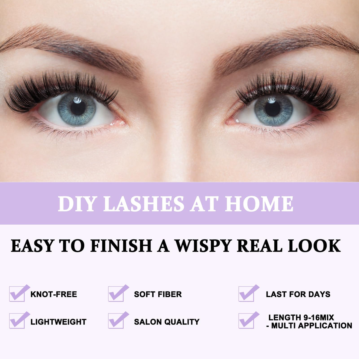 B&Qaugen lash fiber texture close-up showing soft matte finish for natural look