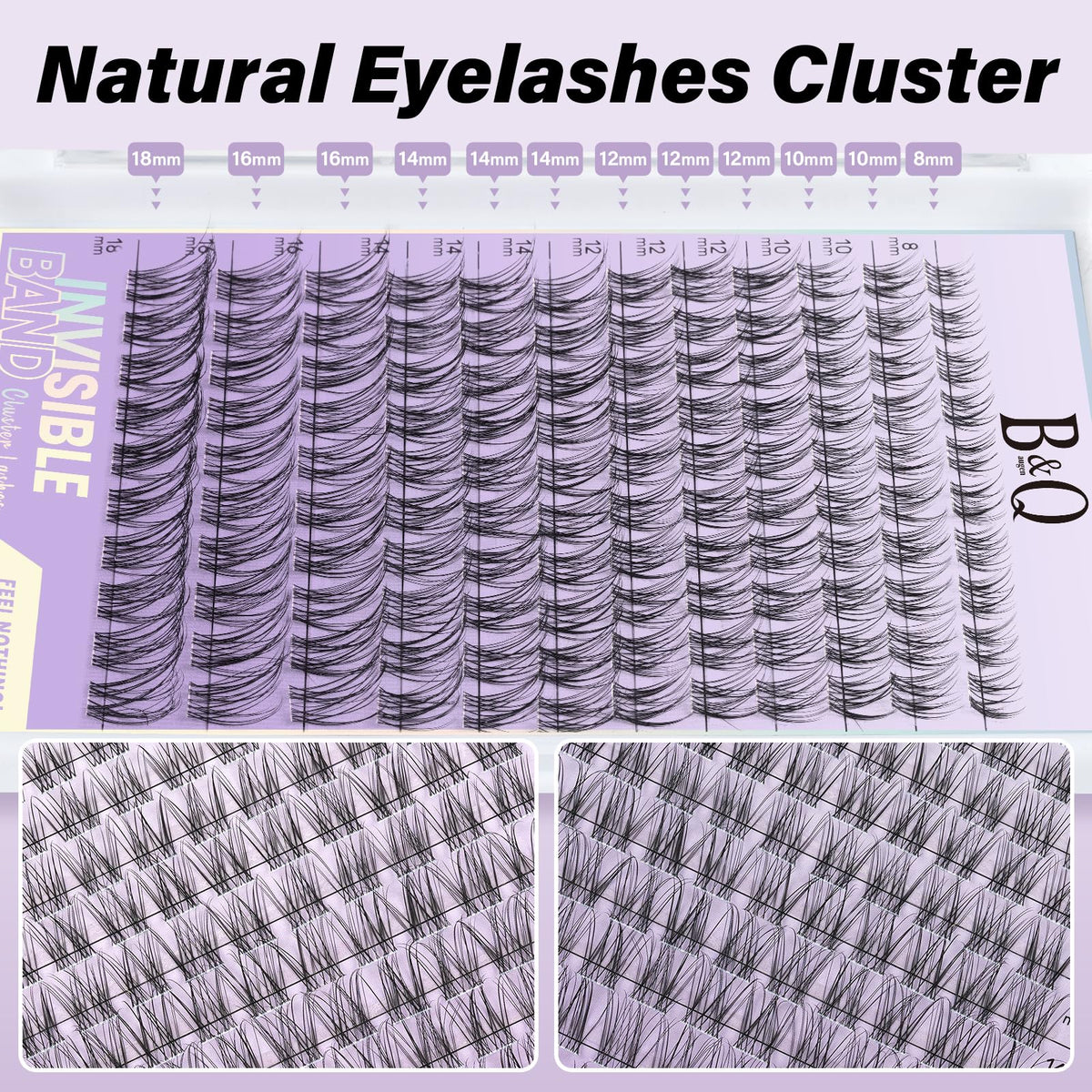 B&Qaugen lashes applied on model creating lifted cat-eye and defined eyes