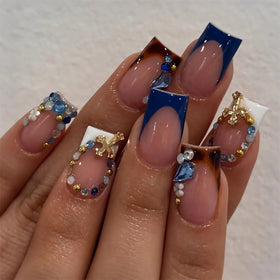 BABALAL front packaging showing 24-piece nail set with glue and charms for quick manicures
