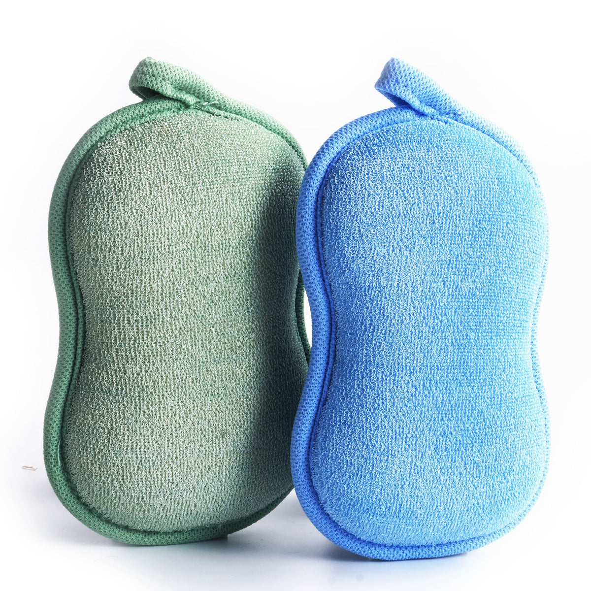 BabaMate front view of two-pack sponges showing colors and packaging benefit