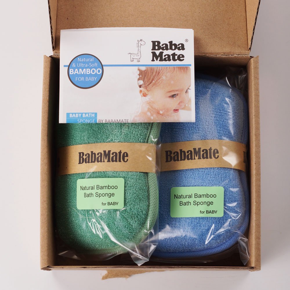 BabaMate sponges arranged as a gift showcasing neutral colors and registry benefit