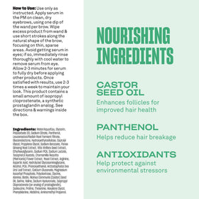 BABE ORIGINAL ingredient label highlighting peptides, castor oil and biotin benefits