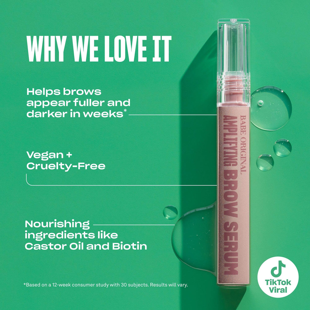 BABE ORIGINAL close-up ingredient label highlighting castor oil and biotin