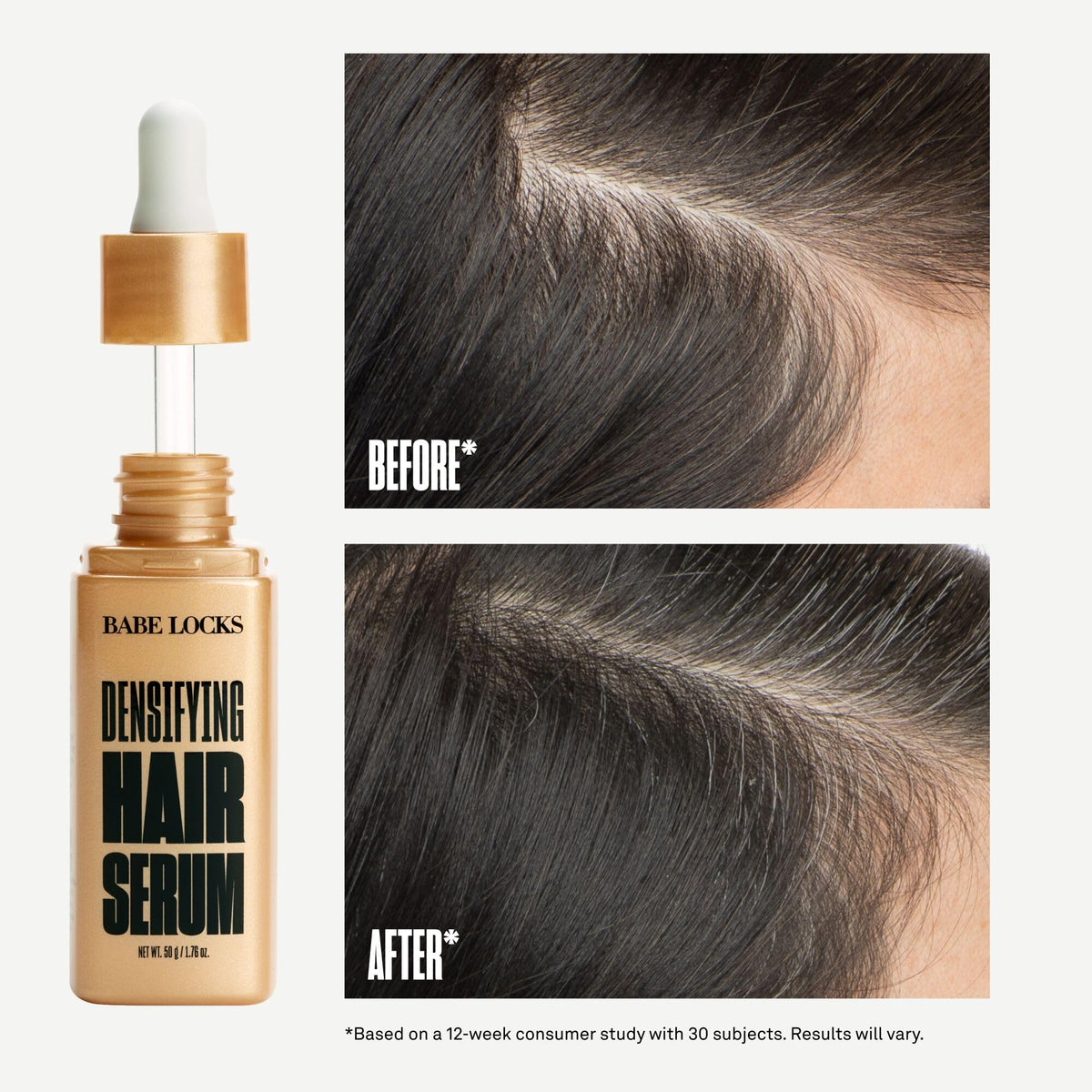 BABE ORIGINAL serum texture drop highlighting lightweight absorbent formula benefit
