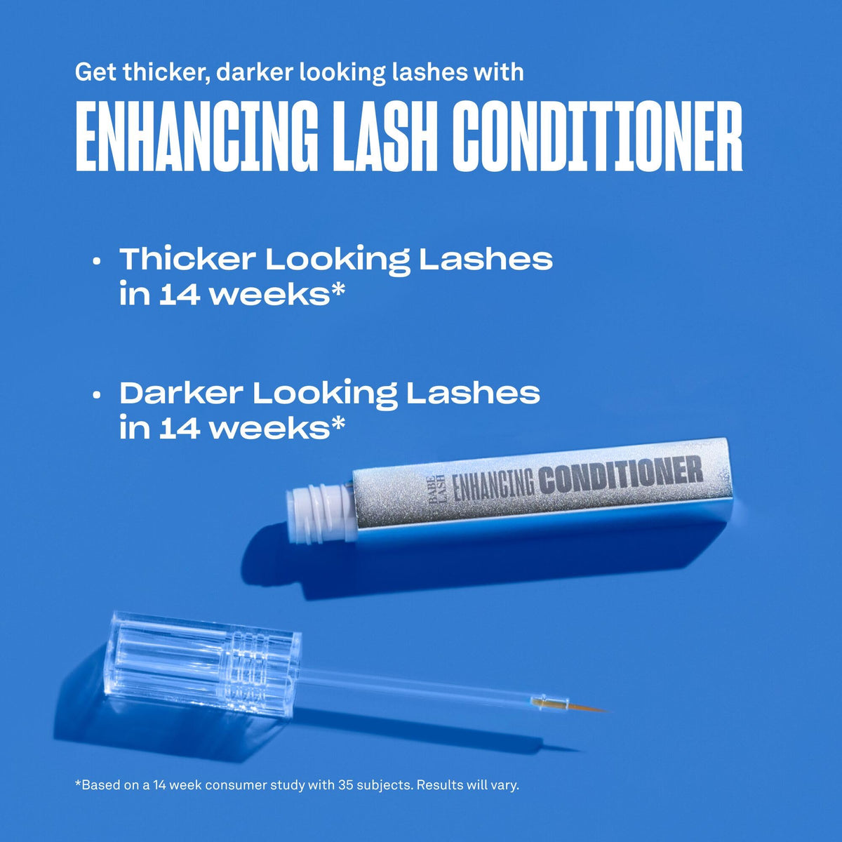 Babe Original applied along upper lash line showing easier styling and conditioning