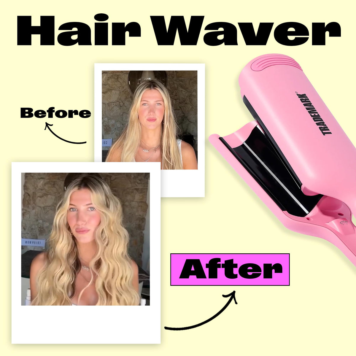 Babe Waves size comparison in hand demonstrating compact lightweight styling portability