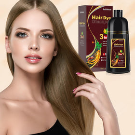 Bablabear after color result on dark hair showing natural chestnut shine