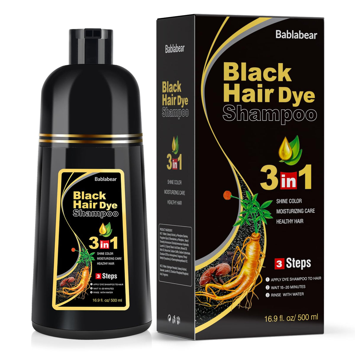 Bablabear front packaging showing 500ml bottle and label for easy recognition and benefit