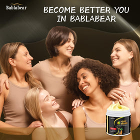 Bablabear 500ml held in hand to show scale and generous value for longer treatment periods
