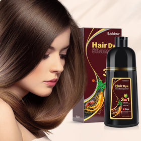 Bablabear pump dispensing shampoo texture with rich brown color, demonstrates easy application benefit