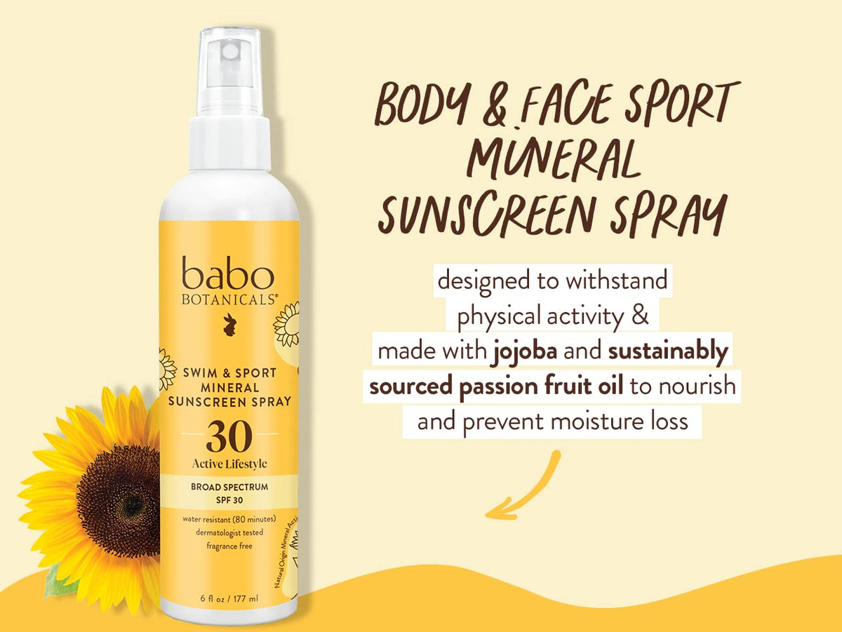 Babo Botanicals close up of spray texture showing mineral feel and even coverage benefit