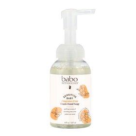 Babo Botanicals front bottle showing gentle, fragrance-free formula benefit