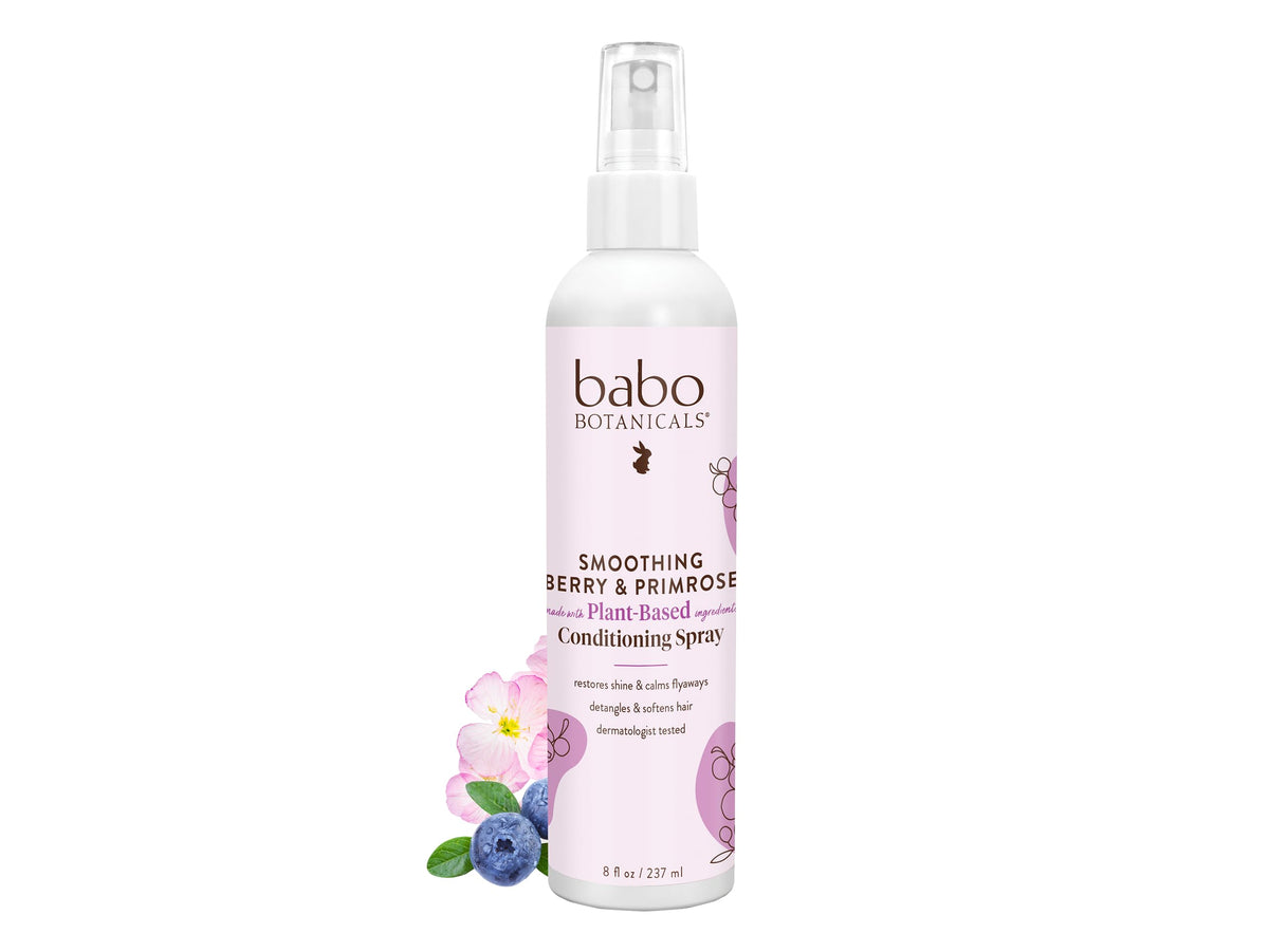 Babo Botanicals front packaging showing berry primrose detangler benefits