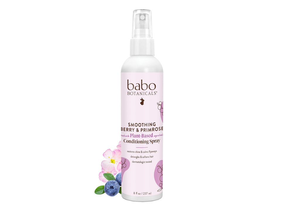Babo Botanicals front packaging showing berry primrose detangler benefits