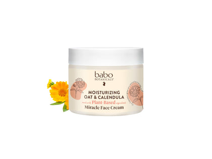 Babo Botanicals front packaging showing oat and calendula benefits