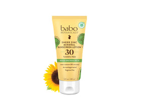 Babo Botanicals front packaging showing SPF30 protection and fragrance-free benefit