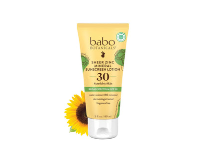 Babo Botanicals front packaging showing SPF30 protection and fragrance-free benefit